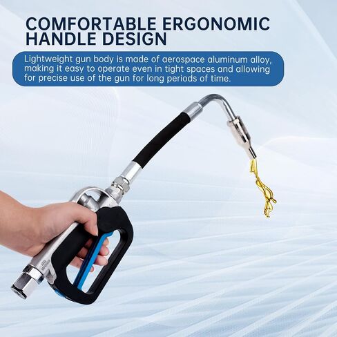 Oil Control Valve Dispenser Nozzle, Air Operated Oil Gun with 1/2-Inch NPT Inlet, Portable and Removable Oil Dispenser Nozzle - Optional Gear Flow Meter Installation Available in Kuwait