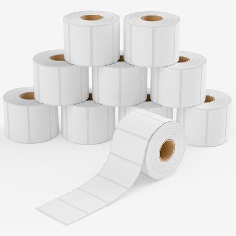 2x1inch Direct Thermal Label Paper for Barcodes, Shipping, 1000 Labels Per Roll White, Compatible with Rollo Label Printer & Zebra Desktop Printers in Kuwait