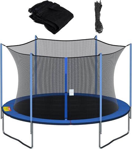 شبكة أمان Cliselda Trampoline لـ 6 أعمدة مستقيمة مستديرة من الترامبولين ، وتهدئة التنفس والمقاومة للطقس ، مع الأشرطة القابلة للتعديل ، السوستة ، أبازيم الحماية (الشبكة فقط) in Kuwait