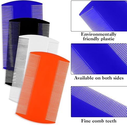 4 Pcs Lice Combs Double Sided Fine Tooth Comb Lice Comb For Dandruff Removal Thick Hair Tooth Head Nit Hair Combs For Adults Kids And Pet's Remove Head Lice Nits Fleas(4 Colors) in Kuwait