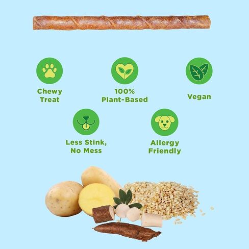 | Better Bully Vegan Dog Chews 2ct Large | Long Lasting Chew | Hypoallergenic Allergy- Friendly Plant-Based | Made in USA in Saudi Arabia