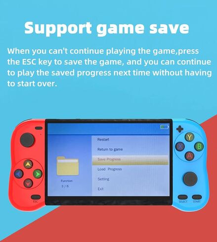 CZT New 5.1-inch Handle Appearance Video Handheld Game Console Portable Emulator Classic Arcade Retro Gaming Game Device System Built-in 12000 Games mp3 mp4 (Bluered) in Saudi Arabia