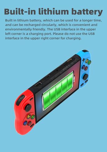CZT New 5.1-inch Handle Appearance Video Handheld Game Console Portable Emulator Classic Arcade Retro Gaming Game Device System Built-in 12000 Games mp3 mp4 (Bluered) in Saudi Arabia