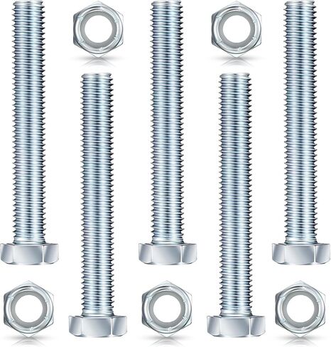 Blulu 5 Pack Grade 2 Shear Bolts for Rotary Cutters Bolts and Lock Nuts Kit 1/2" x 3-1/2" with Nylock Nuts Fit Brush Cutter Tractor Gearboxes Compatible with Rotary Cutters Mill Grad(Half Thread) in Saudi Arabia