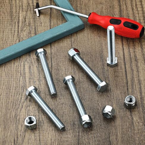 Blulu 5 Pack Grade 2 Shear Bolts for Rotary Cutters Bolts and Lock Nuts Kit 1/2" x 3-1/2" with Nylock Nuts Fit Brush Cutter Tractor Gearboxes Compatible with Rotary Cutters Mill Grad(Half Thread) in Saudi Arabia