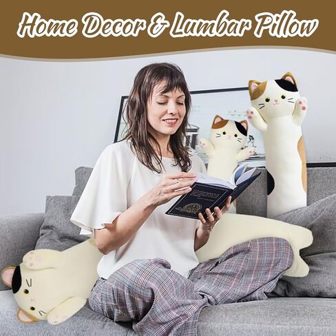 Long Cat Plush Boby Pillow, 24inch Cute Long Cat Avocado Plush Toy, Soft Kitten Boby Hugging Pillow Gifts for Kids, Boys and Girls in Saudi Arabia