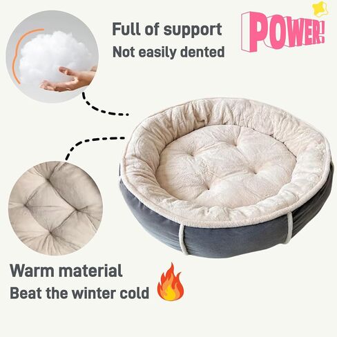 Small Dog Bed for Small Dogs, Cat Beds for Indoor Cats, Pet Bed for Puppy and Kitty, Extra Soft & Machine Washable with Anti-Slip & Water-Resistant Oxford Bottom，24 inches，Large in Saudi Arabia