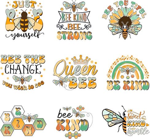 9pcs Motivational Quotes Iron on Decals Heat Transfer for T-Shirts Vinyl Sticker Patches Washable Thermal Transfer Appliques DIY Craft Decor for Clothes Pillow Cover in Kuwait