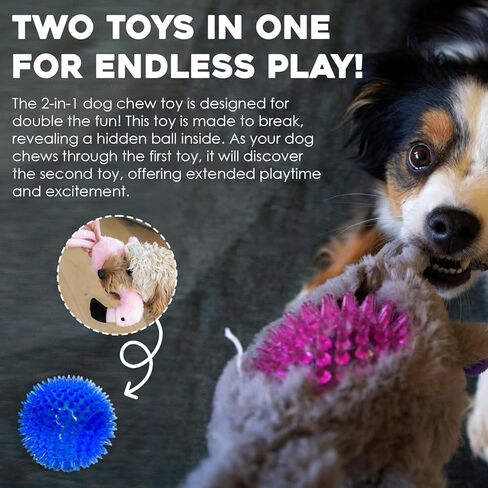 Flourish Pets 3 in 1 Multi-Layer Chew Toy for Active Dogs | Non-Toxic BPA Free Double Stitched Soft Fabric Exterior Dog Toys | Long-Lasting Dog Plush Toys – Large Yeti 11" in Saudi Arabia