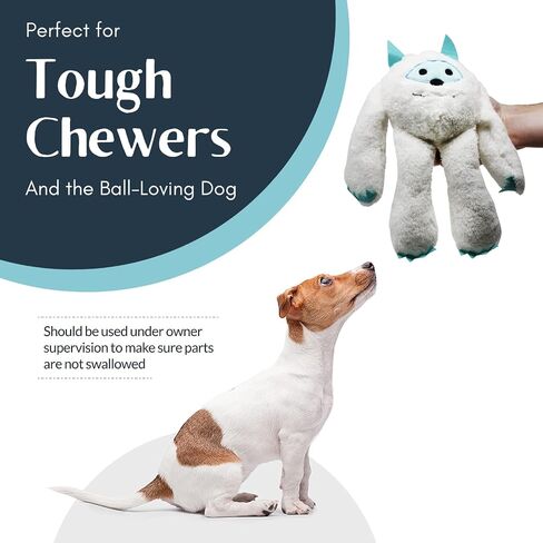 Flourish Pets 3 in 1 Multi-Layer Chew Toy for Active Dogs | Non-Toxic BPA Free Double Stitched Soft Fabric Exterior Dog Toys | Long-Lasting Dog Plush Toys – Large Yeti 11" in Saudi Arabia