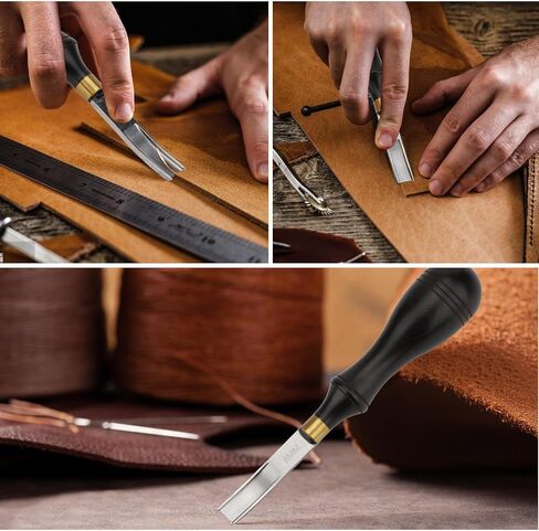 Rongon Leather Edge Skiving Beveler Tool Wide Mouth Leathercraft Edge Skiving Beveler DIY Beveler Shallow Skiving Trimming Leather Edge Press (0.31''/8mm) in Kuwait