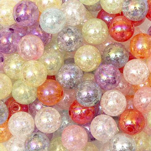 16mm Acrylic Beads Ab Color Beads 100pcs Round Color Beads Multicolor Acrylic Beads for Necklace Bracelet Earrings DIY Jewelry Crafts Making (AB Color) in Saudi Arabia