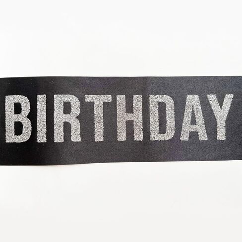 It’s My 20th Birthday Sash,20th Birthday Sash for Girls,Glitter Letter 20th Birthday Sash for Girls,Happy 20th Birthday Party Decorations,Black and Silver in Saudi Arabia