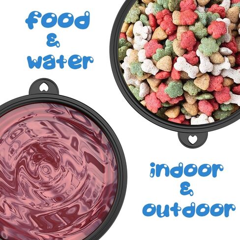 2 Pack Collapsible Dog Bowl Travel Portable Pet Bowls [34oz,1000ml],Expandable Foldable Food Water Feeding Dishes for Traveling Hiking Walking,with Carabiners [Green,Blue] in Kuwait