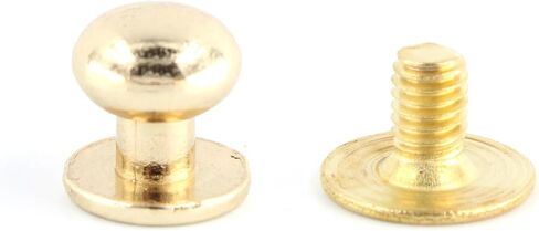 30Pcs 9x9mm Round Phillips Head Button Stud Chicago Screws, Zinc Alloy Chicago Screws Nail Rivet for DIY Leather Craft Clothing Shoes Belts Bag Decoration, Gold in Saudi Arabia
