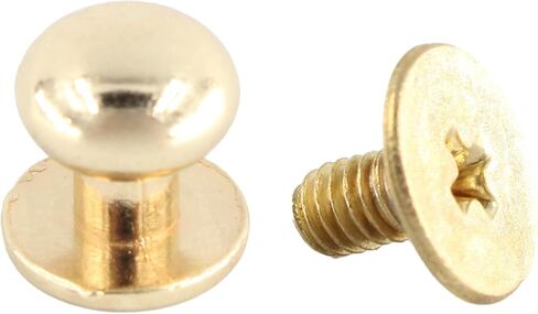 30Pcs 9x9mm Round Phillips Head Button Stud Chicago Screws, Zinc Alloy Chicago Screws Nail Rivet for DIY Leather Craft Clothing Shoes Belts Bag Decoration, Gold in Saudi Arabia
