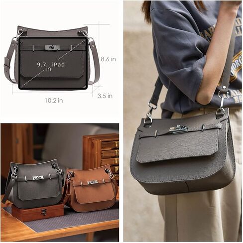 POPSEWING Designer Crossbody Bag DIY Kit for Girls, Leather Working Kit with Bag Sewing Kit for Shoulder Bag, Leather Kit for Personalized Gifts (Grey-DIY Kits) in Kuwait