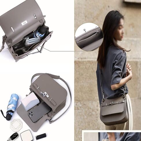 POPSEWING Designer Crossbody Bag DIY Kit for Girls, Leather Working Kit with Bag Sewing Kit for Shoulder Bag, Leather Kit for Personalized Gifts (Grey-DIY Kits) in Kuwait
