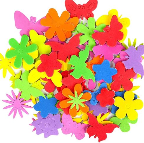 GSHLLO 300 Pcs Self Adhesive Foam Stickers DIY Art Craft Stickers Mini Preschool Stickers Sticky Foam Shapes Stickers for Kids Heart in Saudi Arabia
