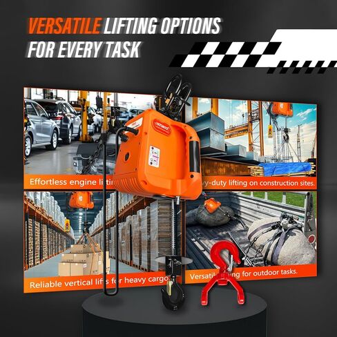 PRO Electric Hoist Winch 1,100lbs, 1600W 110V/120V Electric Winch with Dual Wireless Remote Control, 30ft Lifting, 16ft/Min Lifting Speed, Overload Protection, for Garagesand Attics in Kuwait