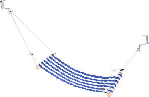 Patikil Foot Hammock أسفل المكتب ، حبال قابلة للتعديل في القدم مع السنانير مسند قدم المكتب المحمولة للمكتب المنزلي للطائرات ، أسلوب أسود أبيض 1 in Kuwait