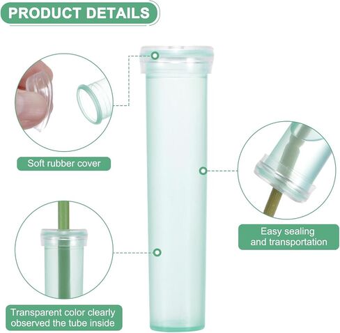 M METERXITY 20-Pack Floral Water Tubes, 2.8 Inch 10ml Plastic Flower Tubes with Caps for Flower Arrangements, Fresh Flower Water Tubes [Transparent] in Saudi Arabia