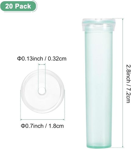 M METERXITY 20-Pack Floral Water Tubes, 2.8 Inch 10ml Plastic Flower Tubes with Caps for Flower Arrangements, Fresh Flower Water Tubes [Transparent] in Saudi Arabia