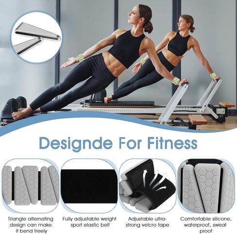 أوزان المعصم، عبوتان من أساور السيليكون القابلة للتعديل للنساء والرجال، أوزان الكاحل للمعصم قابلة للارتداء مناسبة لليوجا والمشي وصالة الألعاب الرياضية، وتمارين الذراع والساق، 2 رطل in Kuwait