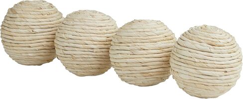 Deco 79 Orbs & Vase Filler, 4 Pieces Small Size, Beige in Saudi Arabia