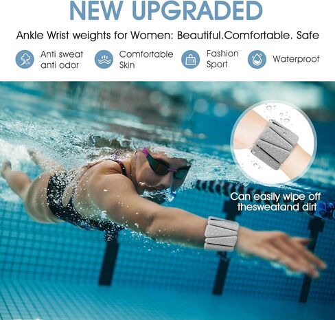 أوزان المعصم، عبوتان من أساور السيليكون القابلة للتعديل للنساء والرجال، أوزان الكاحل للمعصم قابلة للارتداء مناسبة لليوجا والمشي وصالة الألعاب الرياضية، وتمارين الذراع والساق، 2 رطل in Kuwait