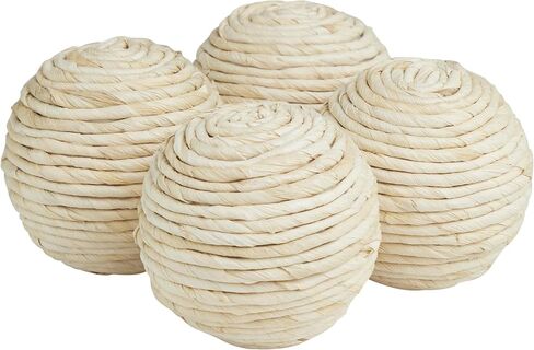 Deco 79 Orbs & Vase Filler, 4 Pieces Small Size, Beige in Saudi Arabia