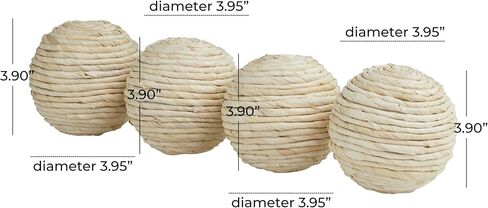 Deco 79 Orbs & Vase Filler, 4 Pieces Small Size, Beige in Saudi Arabia