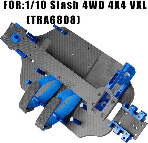 Upgrades Parts Carbon Chassis Armor Skid Plate for 1/10 Slash 4WD 4X4 VXL (TRA6808).RC Carbon Fibre Chassis Protect Armor Skid Plate Guard Hops Up,Silver in Saudi Arabia