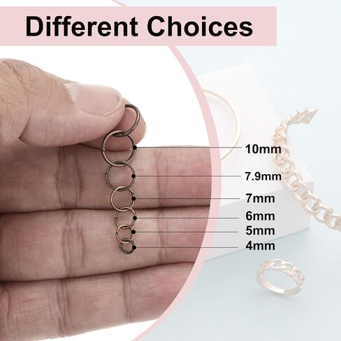 MECCANIXITY Mixed Size 4-10mm Open Jump Rings Iron Round Ring Connectors for Jewelry Making Tools Supplies Jewelry DIY Crafts Keychains Rings, Silver in Saudi Arabia