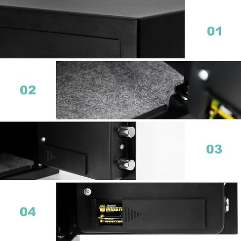 Combination Lock Safe Box for Home & Office | Compact Key & Digital Security Box with Sensor Light, Felt Lining Storage for Jewelry, Cash, Documents - 0.5Cu.ft in Saudi Arabia