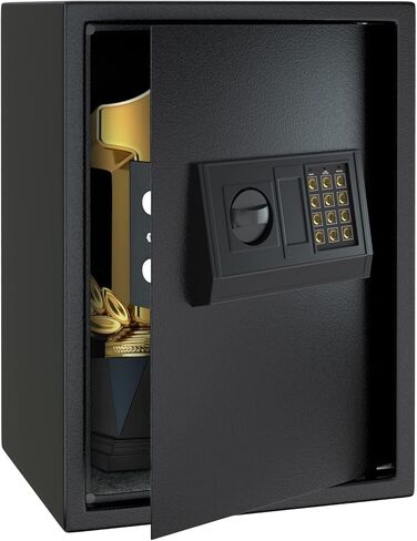 Combination Lock Safe Box for Home & Office | Compact Key & Digital Security Box with Sensor Light, Felt Lining Storage for Jewelry, Cash, Documents - 0.5Cu.ft in Saudi Arabia