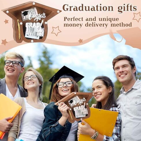 Graduation Wooden Money Box 2025 Graduation Gifts Class of 2025 Graduate Cash Box Money Holder Gift Decorations Congrats Graduate Party Favor College Grad Party Supplies in Saudi Arabia