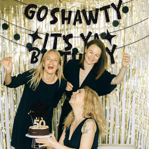 Go Shawty It’s Your Birthday Banner,Iridescent,Pre-Strung,Hip Hop Happy Birthday Banner Sign for Women Men Adult Her Funny 21st 30th 40th 50th 60th 80th Rap Theme Birthday Party Supplies,Ideas,Gifts in Kuwait