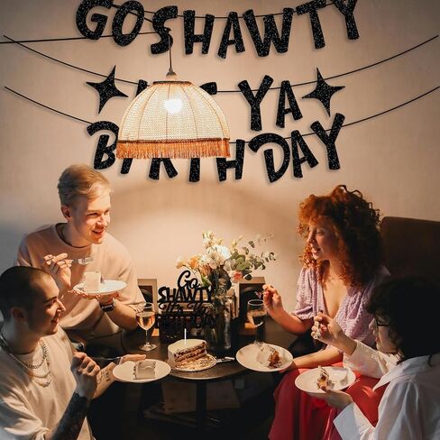 Go Shawty It’s Your Birthday Banner,Iridescent,Pre-Strung,Hip Hop Happy Birthday Banner Sign for Women Men Adult Her Funny 21st 30th 40th 50th 60th 80th Rap Theme Birthday Party Supplies,Ideas,Gifts in Kuwait