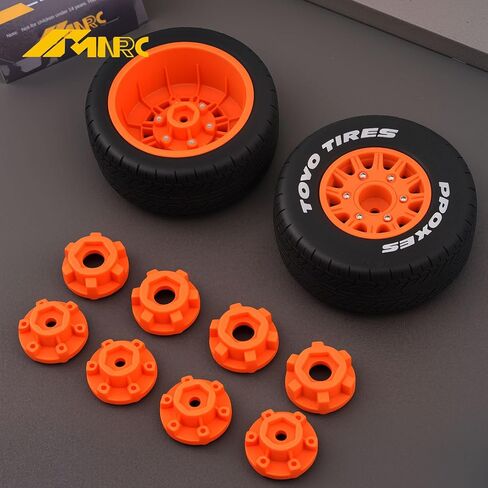 العجلة والإطارات و 12 مم 14 ملم طقم محور العجلات السدسي ل 1/10 ARRMA STENON 3S BLX 550 ميجا و SLASH 4x4 4WD VXL Series RC Produstrates Part Orange in Kuwait