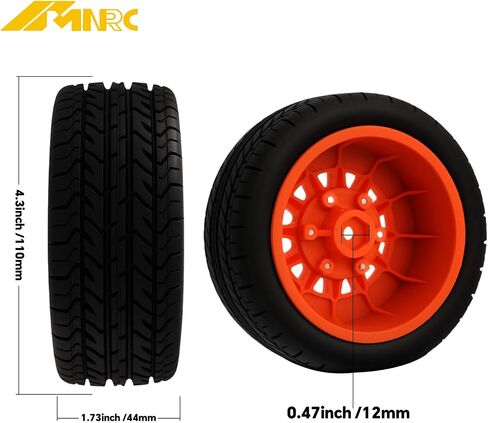 العجلة والإطارات و 12 مم 14 ملم طقم محور العجلات السدسي ل 1/10 ARRMA STENON 3S BLX 550 ميجا و SLASH 4x4 4WD VXL Series RC Produstrates Part Orange in Kuwait