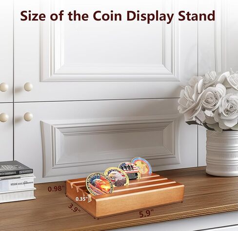 Challenge Coin Display, Military Coin Holder Display with Solid Wood, 4 Rows Army Coin Display Case Rack Holds 12 Coins, Wooden Small Slotted Display Stands (Black Finish) in Saudi Arabia