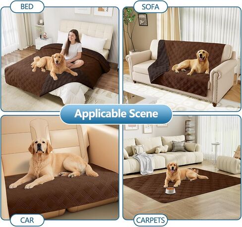 hyha Waterproof Dog Blanket, Reversible Pet Bed Blanket, Soft Sofa Couch Cover for Dogs Washable, Waterproof Pet Couch Covers for Sofa Puppy Cats Furniture Protector(52"x82", Grey/Dark Grey) in Kuwait