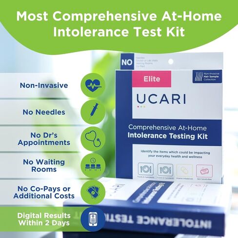 UCARI Sensitivity Test for Humans | Screens for 1100+ Intolerances | Food & Nutritional Analysis | Non Invasive Home Test Hair Sample Method | Results in 48 Hours | Adults & Kids in Kuwait