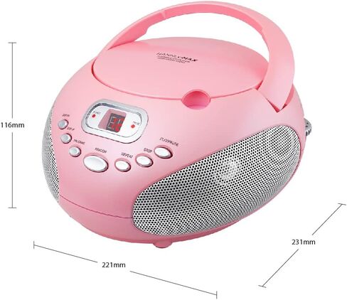 HANNLOMAX HX-319CD Portable CD Boombox, AM/FM Radio, LED Display, Aux-in Jack, AC/DC Dual Power Source (Purple) in Kuwait
