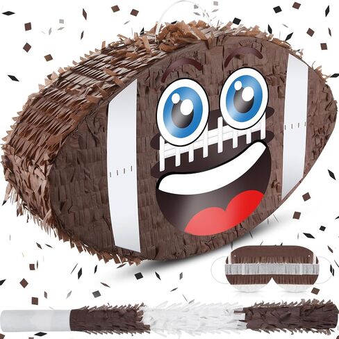 Poen Basketball piñata Set, Basketball Party piñata Bundle with a Blindfold, Bat and Confetti 13 x 13 x 3 Inch Funny piñata for Birthday Party Sports Theme Party piñata Party Games Decorations in Kuwait