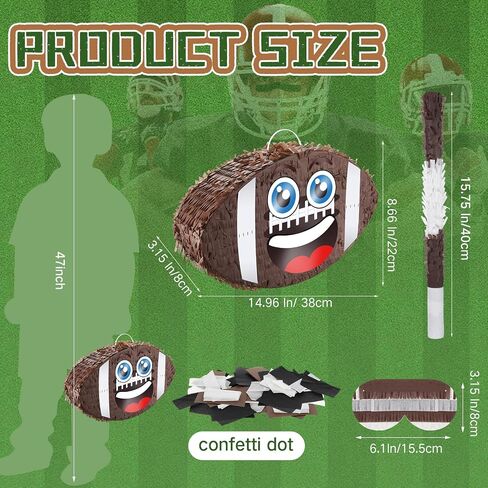 Poen Basketball piñata Set, Basketball Party piñata Bundle with a Blindfold, Bat and Confetti 13 x 13 x 3 Inch Funny piñata for Birthday Party Sports Theme Party piñata Party Games Decorations in Kuwait