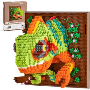 BNG Wall Art Chameleon Building Sets for Adult,Collectible Wall Decor or Table Display Model,Animals Building Blocks Toys,Creative Gifts for Teens Boys 14+,Not Compatible with(2688 PCS)