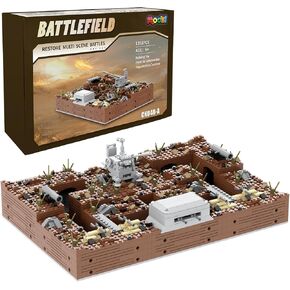 WW2 Military Forts Trench Bases Building Blocks Set(1351PCS).Including Construct Trench Systems, Bunkers and Pillboxes.