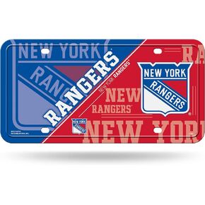 Rico Industries NHL New York Rangers Split Metal Auto Tag 8.5" x 11" - Great for Truck/Car/SUV